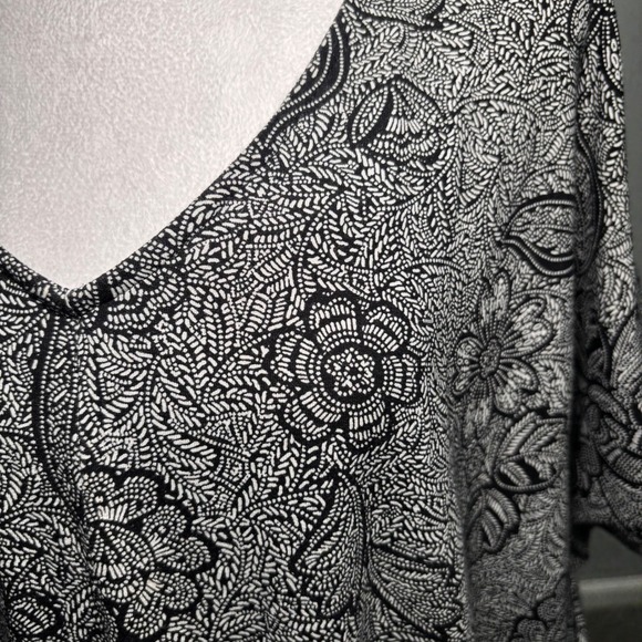 J.Jill Wearever Collection Black Floral Sheath Dress XL Beach Vacation Light - Picture 5 of 10